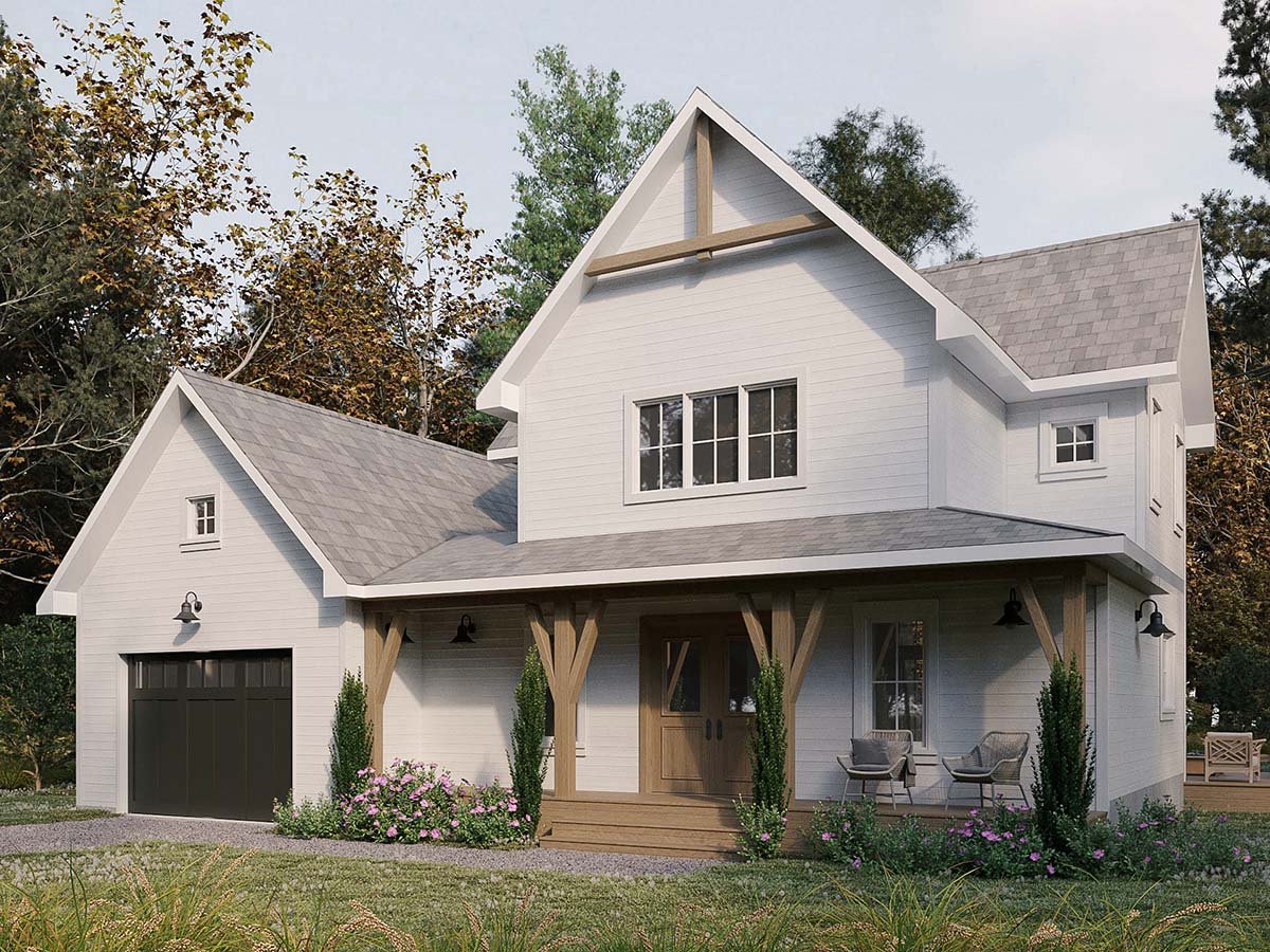 Coastal, Country, Craftsman, Farmhouse Plan with 2294 Sq. Ft., 3 Bedrooms, 3 Bathrooms, 1 Car Garage Picture 2