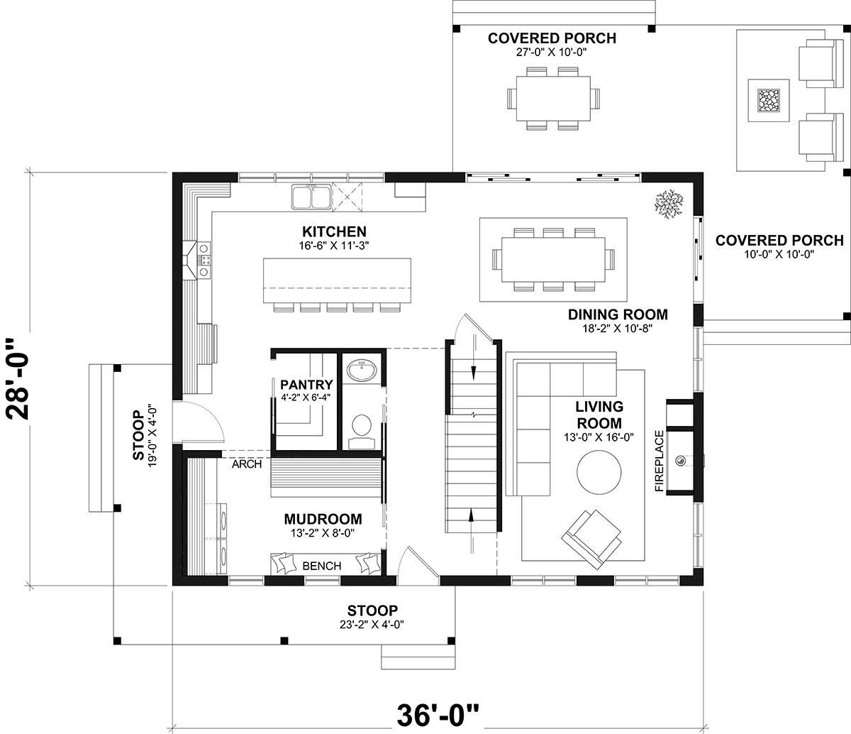 House Plan 81820 Level One