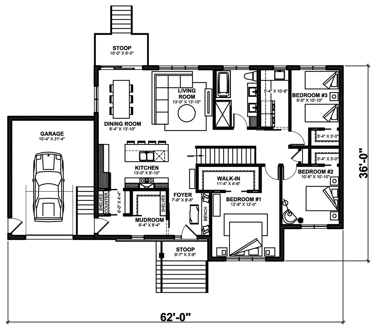 House Plan 81821 Level One