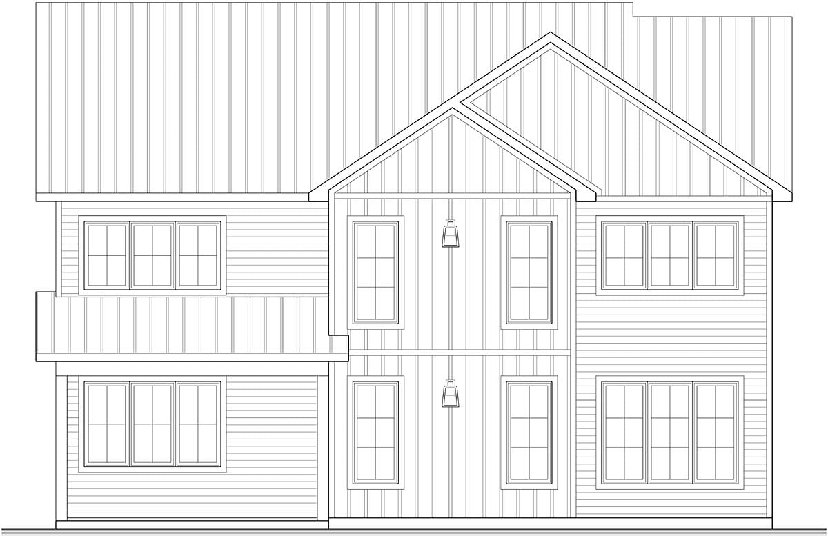 Country, Farmhouse, Traditional Plan with 2178 Sq. Ft., 3 Bedrooms, 3 Bathrooms, 2 Car Garage Picture 2