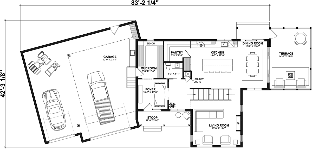 House Plan 81830 Level One