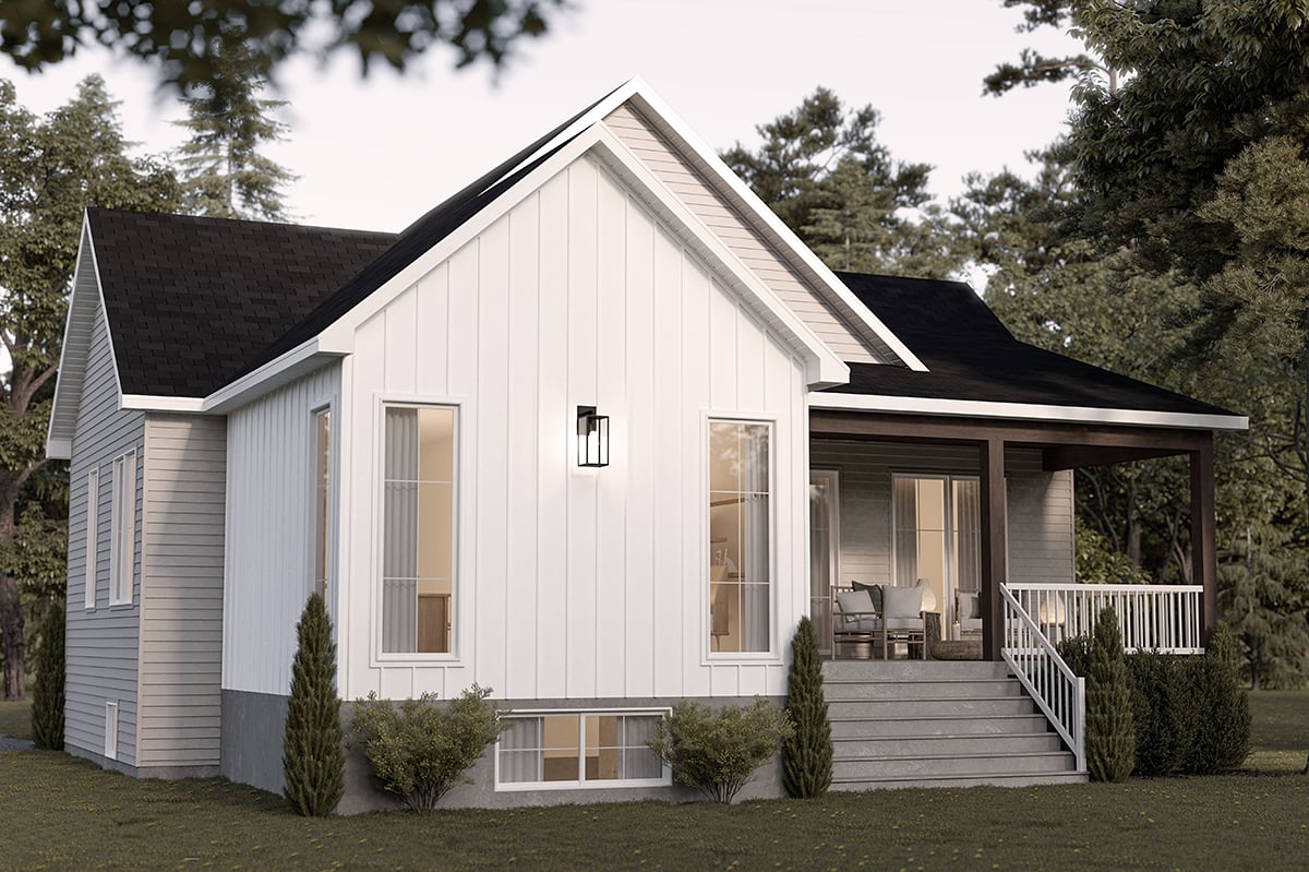 Country, Farmhouse, Ranch Plan with 2400 Sq. Ft., 3 Bedrooms, 2 Bathrooms Rear Elevation