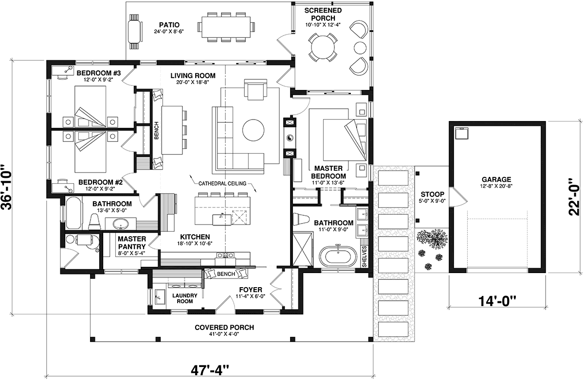 House Plan 81832 Level One