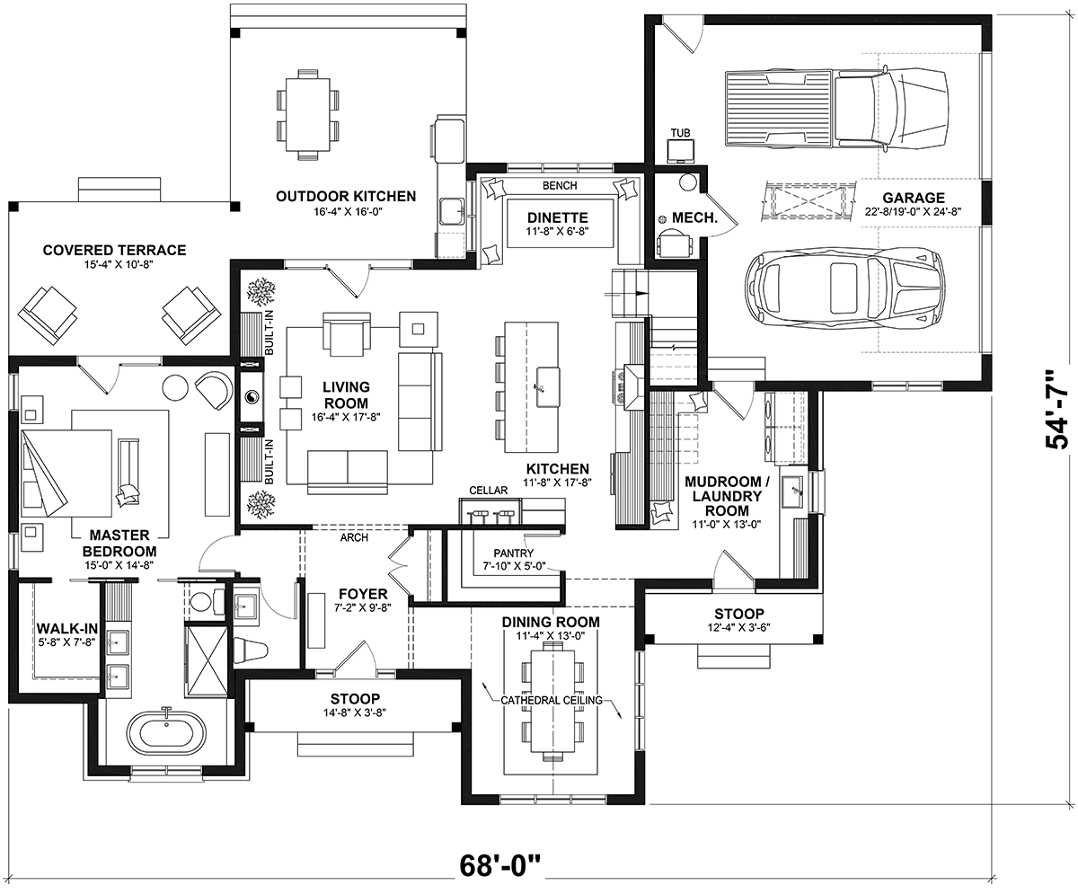 House Plan 81834 Level One