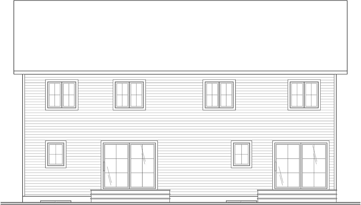 Multi-Family Plan 81836 Rear Elevation