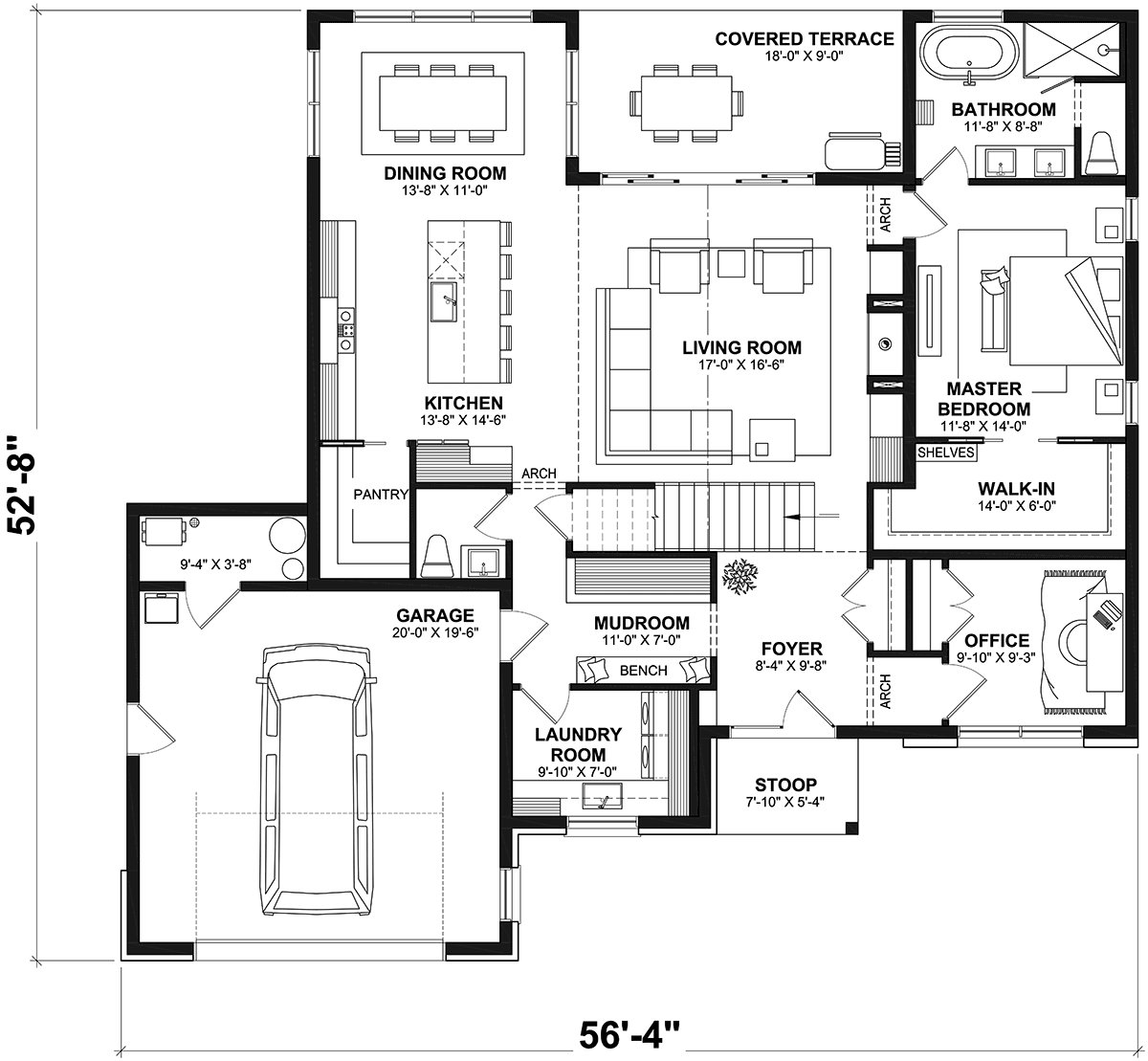 House Plan 81842 Level One