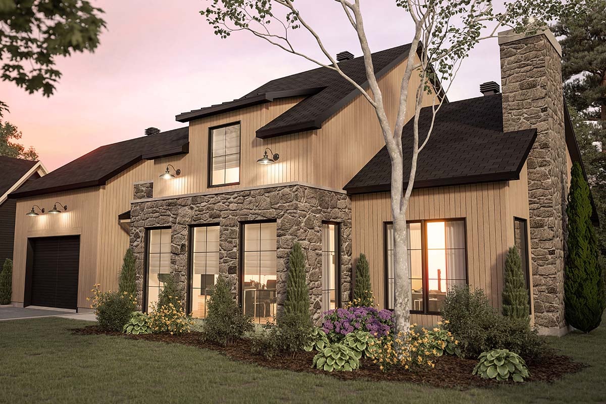 Contemporary, Craftsman, European, Farmhouse Plan with 1917 Sq. Ft., 3 Bedrooms, 3 Bathrooms, 1 Car Garage Picture 2