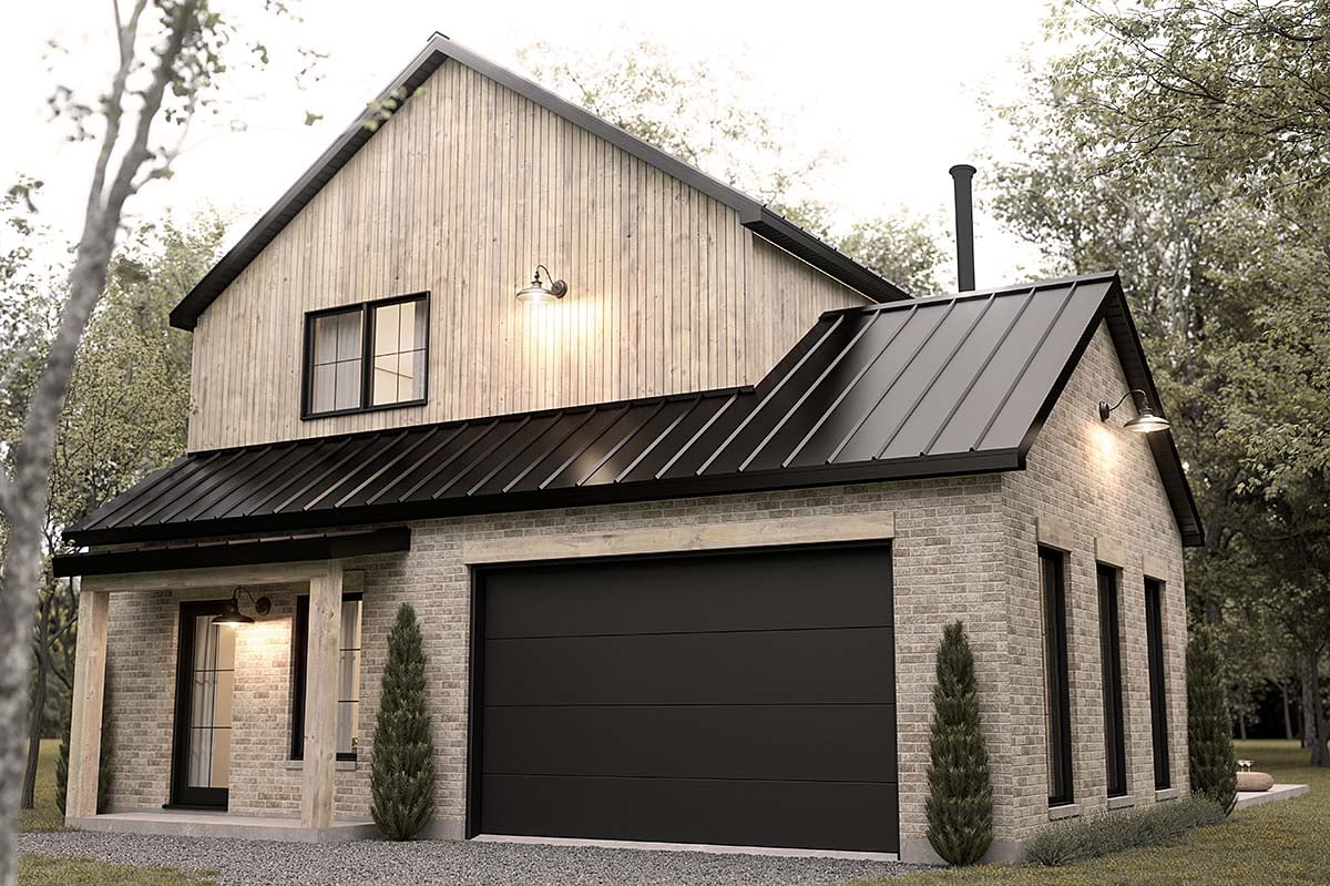 Contemporary, Cottage, Craftsman, European, Farmhouse Plan with 1764 Sq. Ft., 3 Bedrooms, 2 Bathrooms, 1 Car Garage Elevation