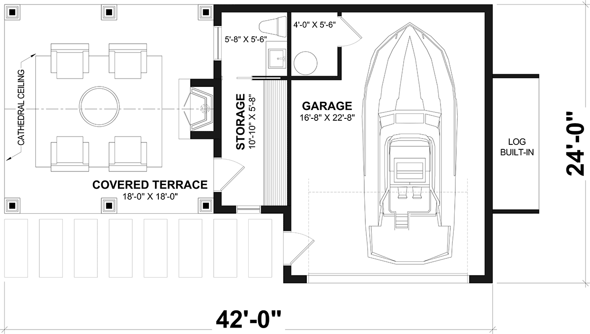 Garage Plan 81860 - 1 Car Garage Level One