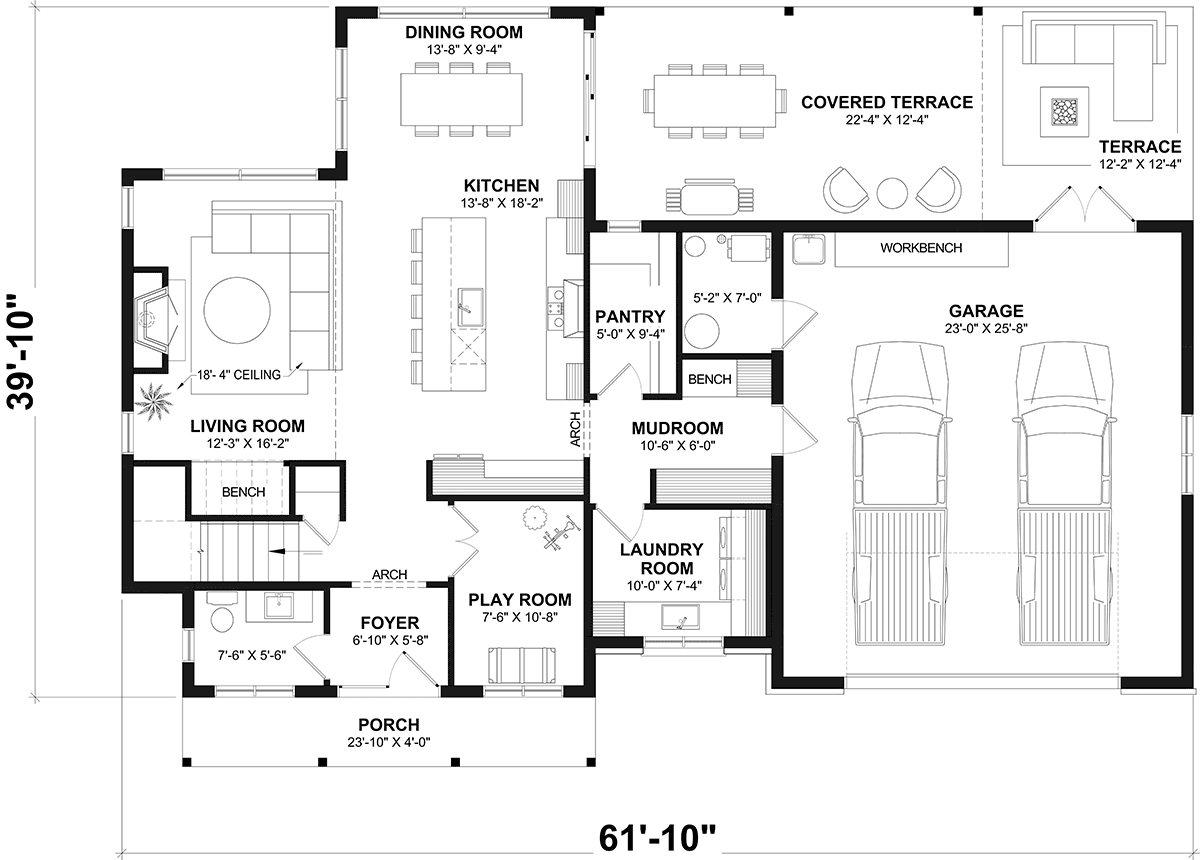 House Plan 81868 Level One