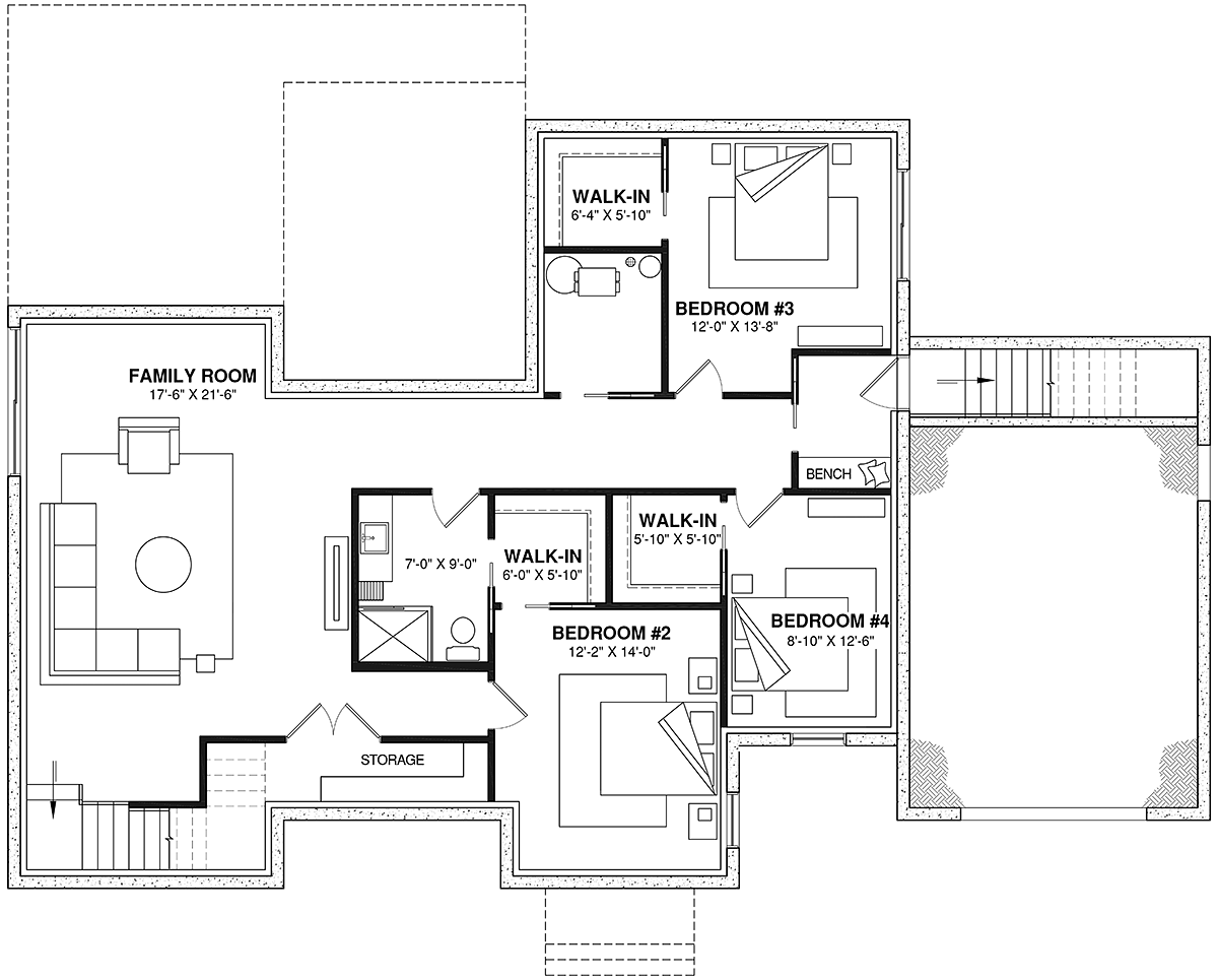 House Plan 81872 Lower Level