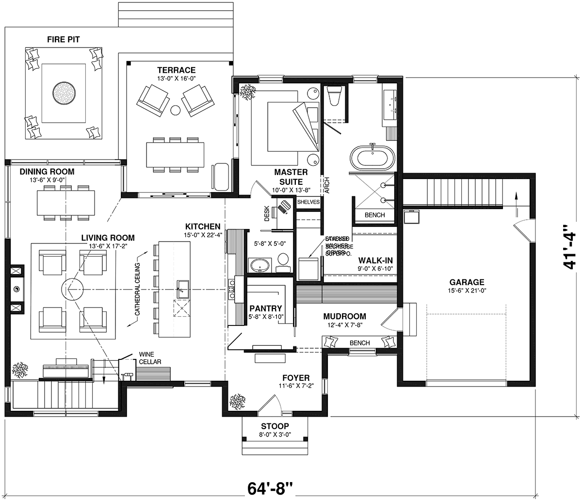 House Plan 81872 Level One