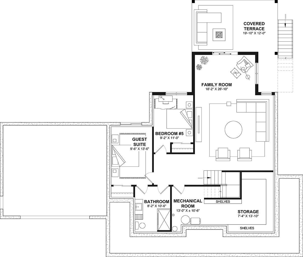 House Plan 81881 Lower Level