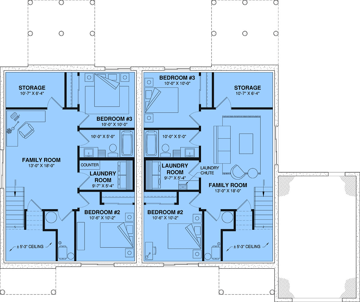 Multi-Family Plan 81886 Lower Level