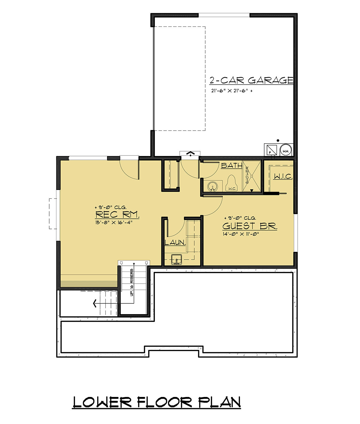 Modern House Plan 81921 with 4 Bed, 4 Bath, 2 Car Garage Lower Level