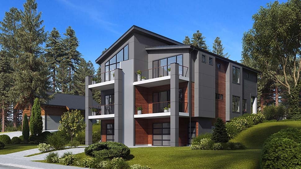 Contemporary, Modern Plan with 3878 Sq. Ft., 6 Bedrooms, 6 Bathrooms, 3 Car Garage Picture 3