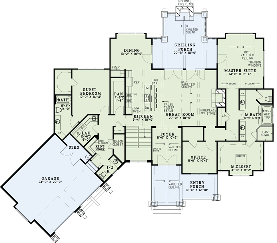 House Plan 82368 Level One