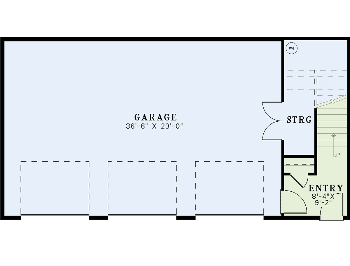 Garage-Living Plan 82384 Level One