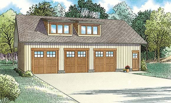Garage-Living Plan 82384