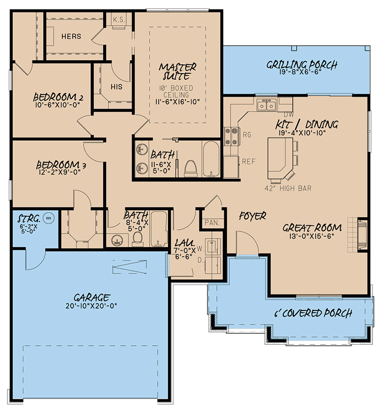 House Plan 82461 Level One
