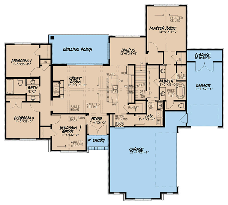 House Plan 82465 Level One