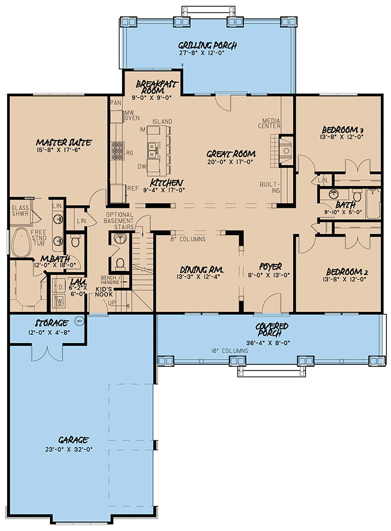 House Plan 82467 Level One