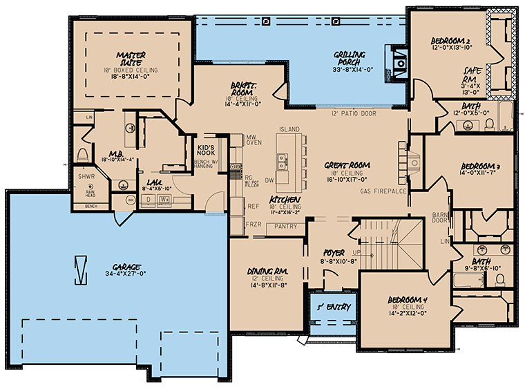 House Plan 82469 Level One