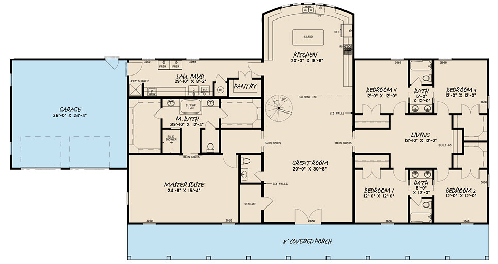 House Plan 82515 Level One