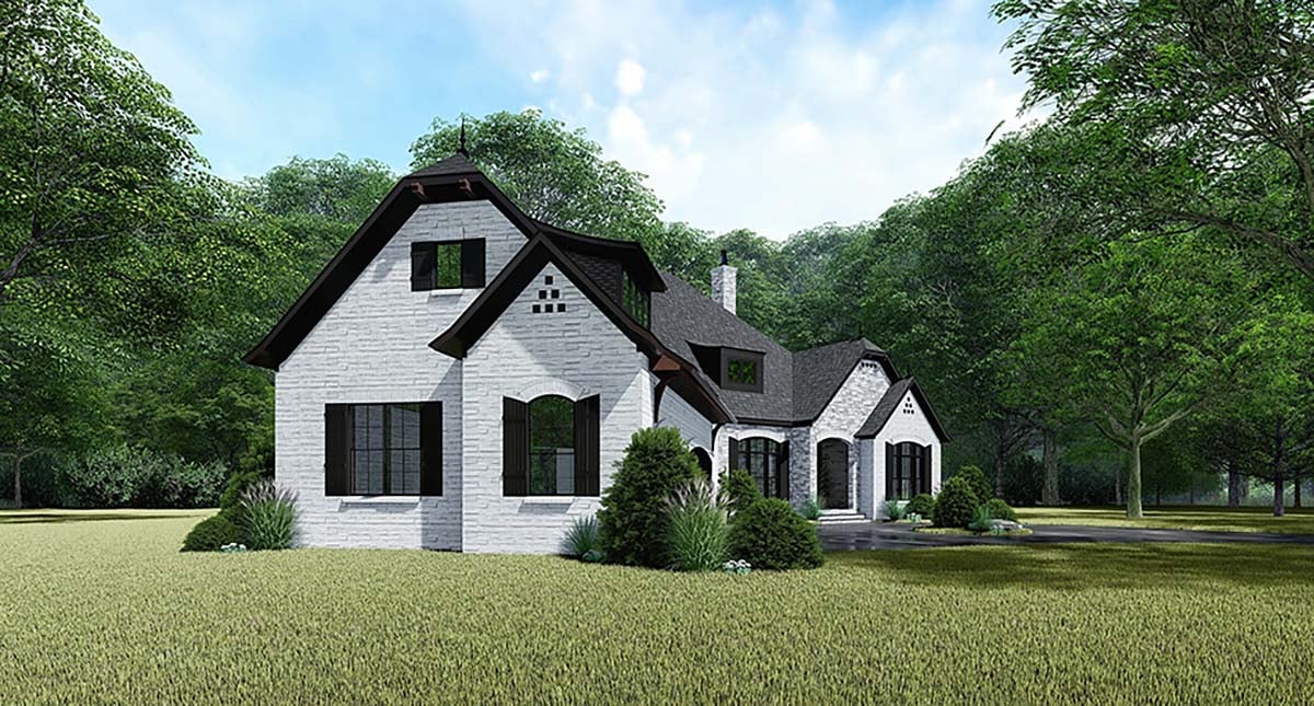 Bungalow, Craftsman, European, French Country Plan with 3068 Sq. Ft., 4 Bedrooms, 4 Bathrooms, 3 Car Garage Picture 3