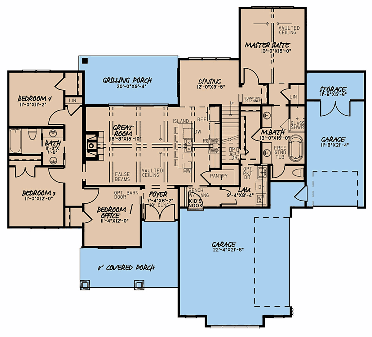 House Plan 82546 Level One
