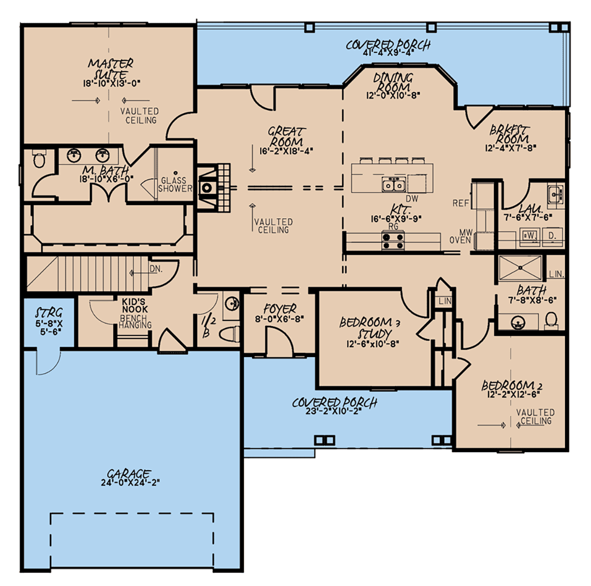 House Plan 82580 Level One