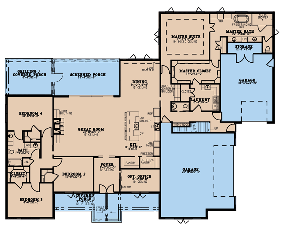 House Plan 82616 Level One