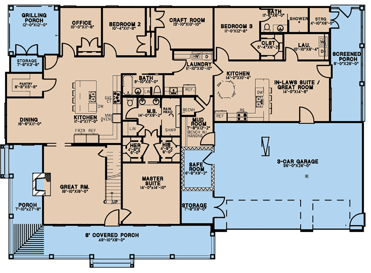 House Plan 82676 Level One