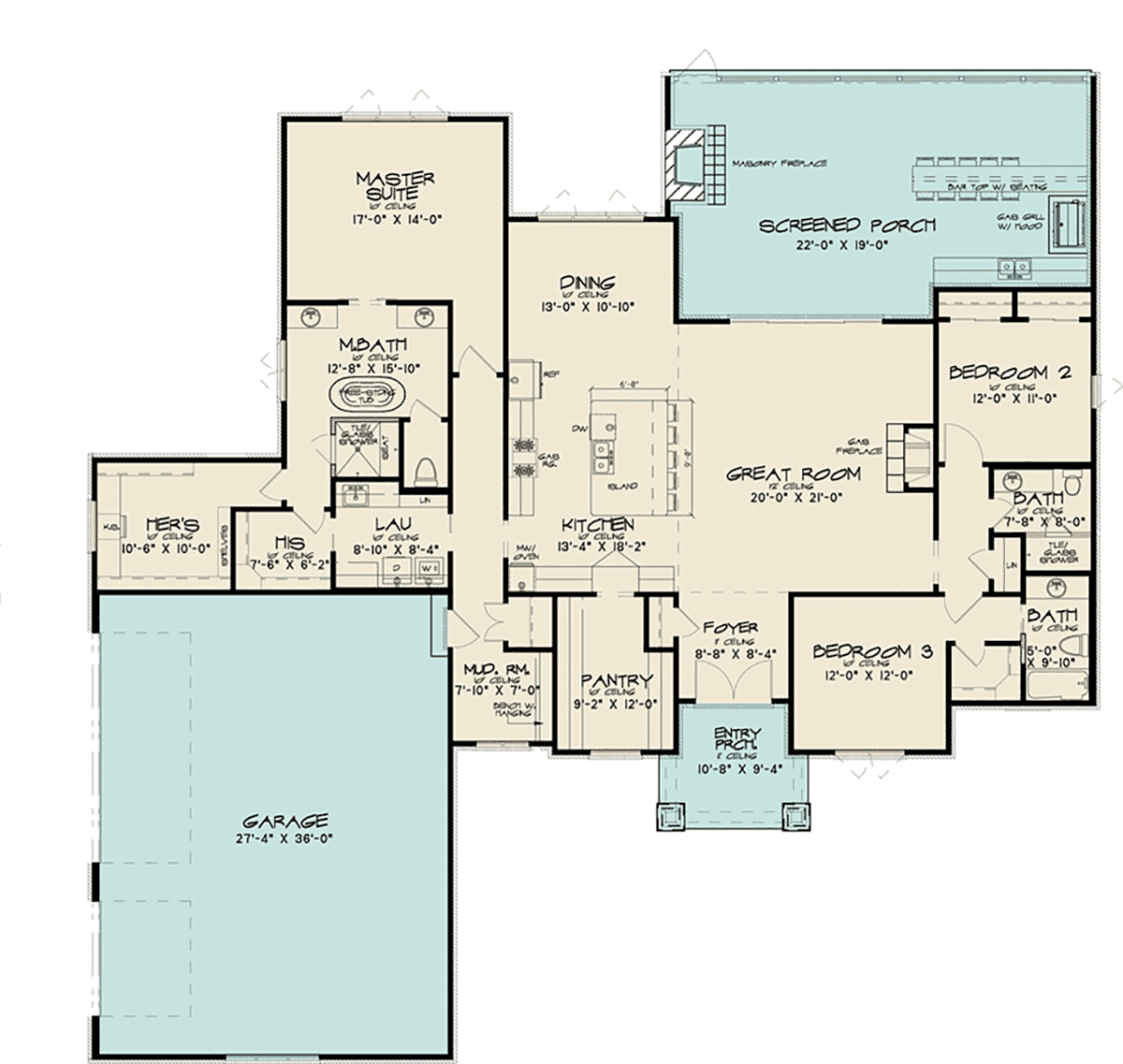 House Plan 82685 Level One
