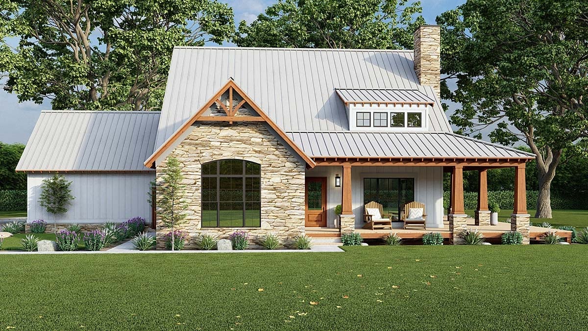 Bungalow, Cabin, Country, Craftsman, Farmhouse Plan with 2278 Sq. Ft., 3 Bedrooms, 3 Bathrooms, 2 Car Garage Elevation