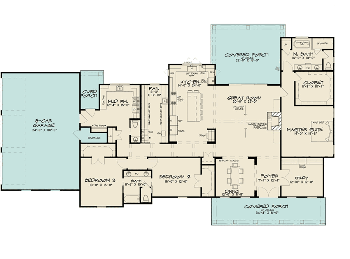House Plan 82703 Level One