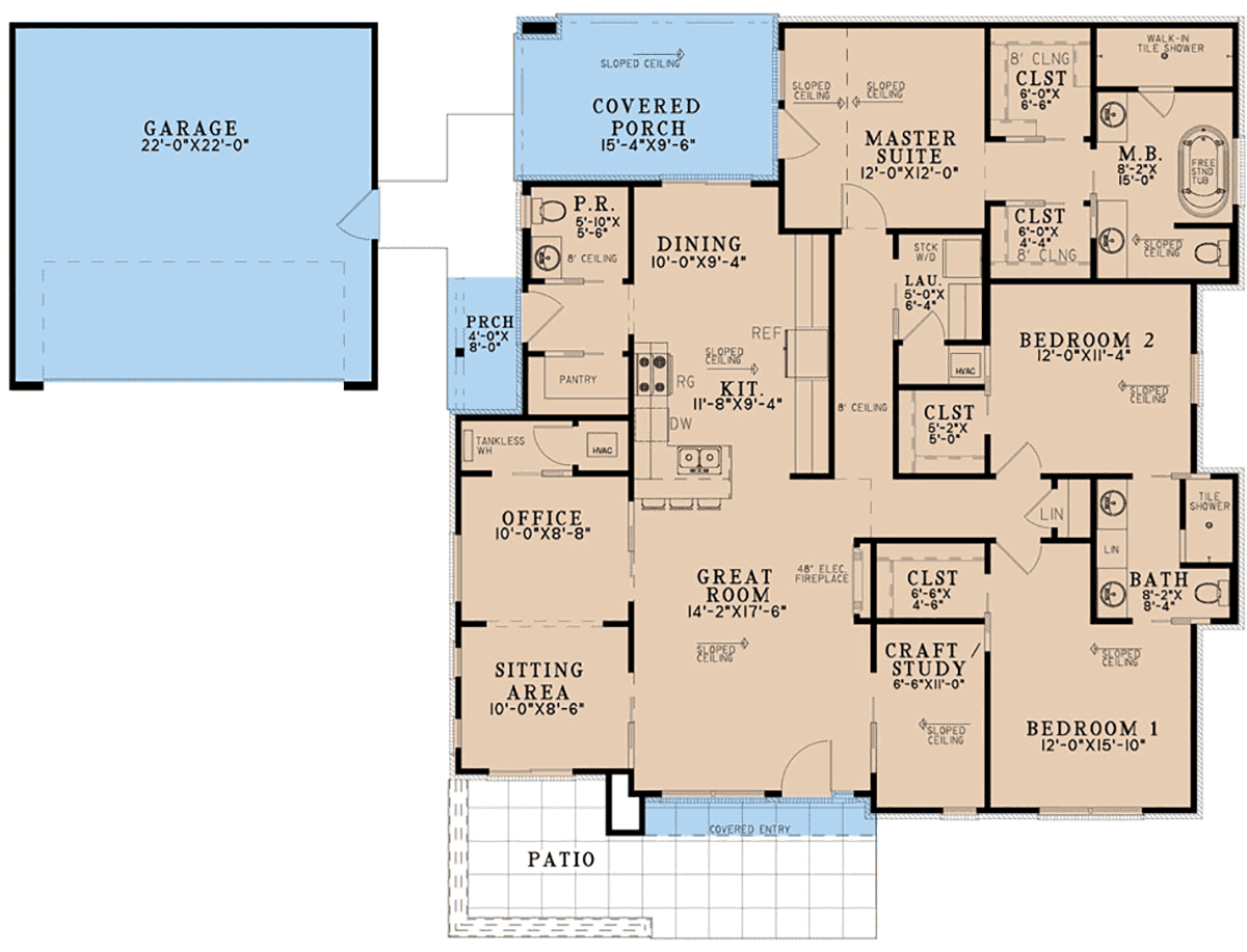 House Plan 82719 Level One
