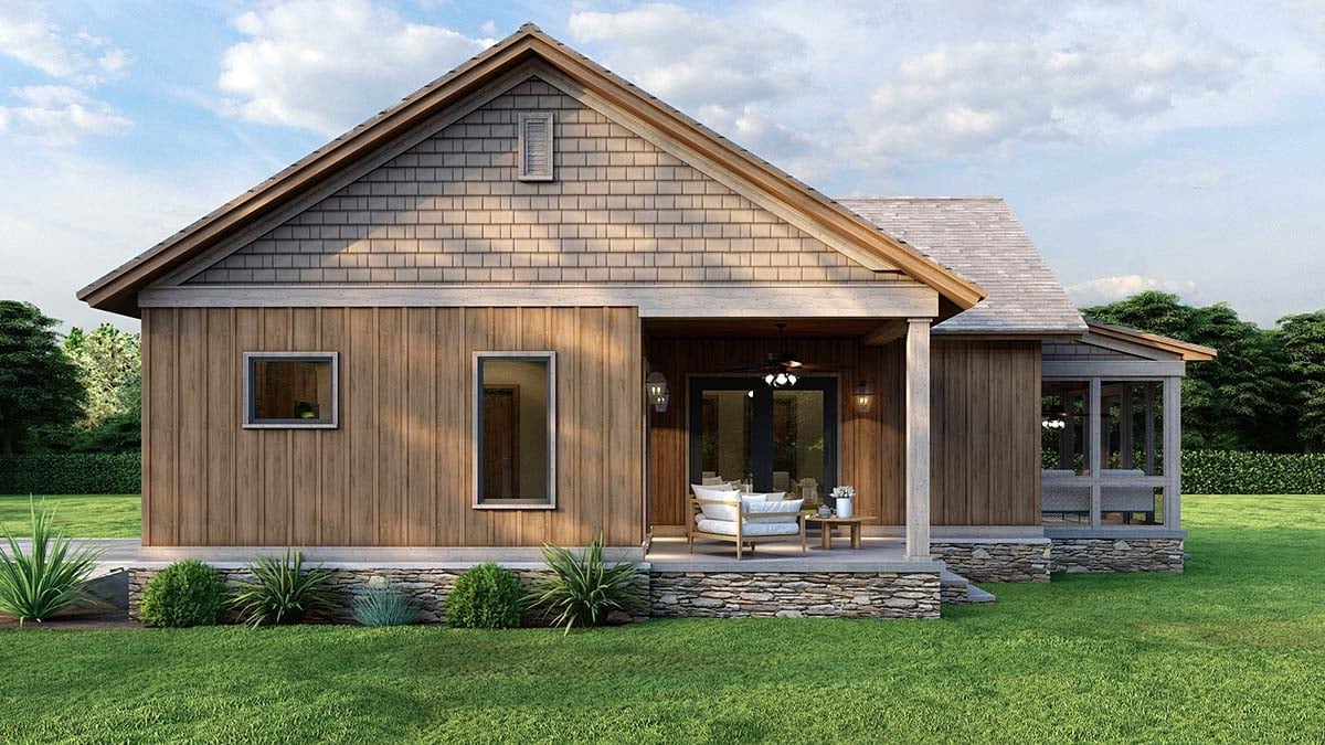 Bungalow, Coastal, Country, Craftsman, Farmhouse, Southern, Traditional Plan with 1071 Sq. Ft., 2 Bedrooms, 2 Bathrooms Picture 3