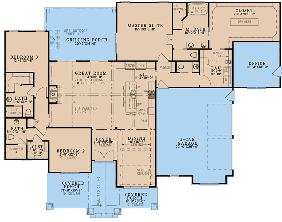 House Plan 82723 Level One