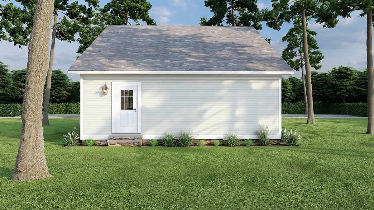 Country, Traditional Plan with 1284 Sq. Ft., 3 Bedrooms, 2 Bathrooms Rear Elevation