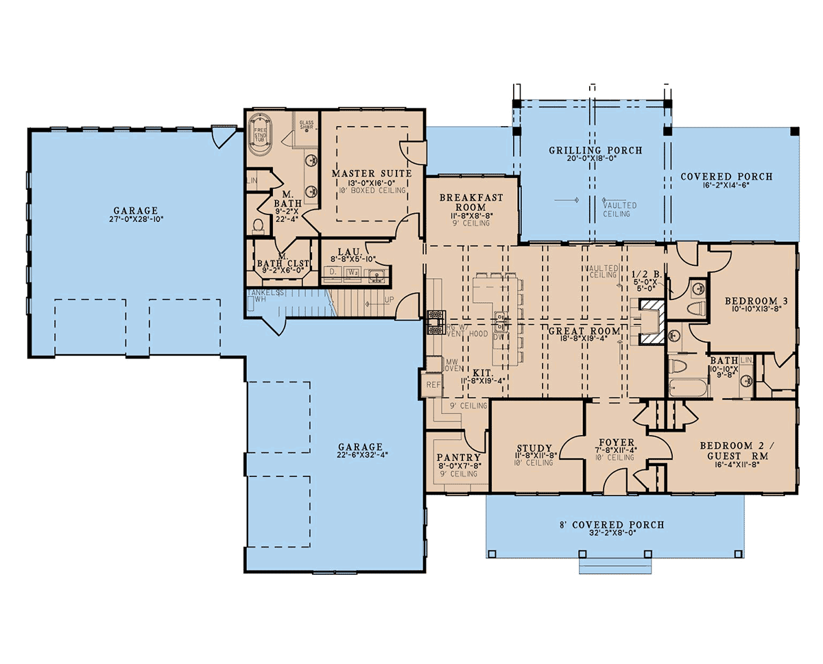 House Plan 82726 Level One