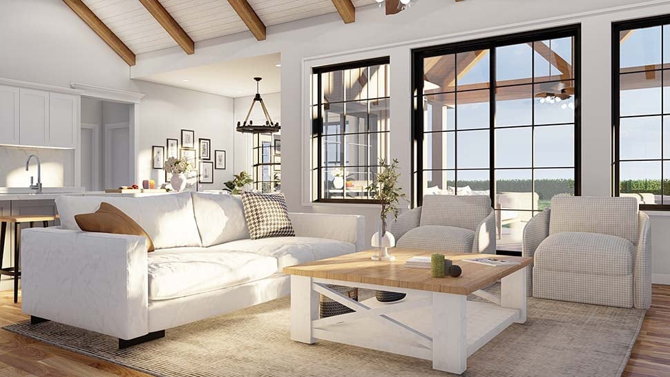 Bungalow, Country, Craftsman, Farmhouse, Southern, Traditional Plan with 2173 Sq. Ft., 3 Bedrooms, 3 Bathrooms, 4 Car Garage Picture 9