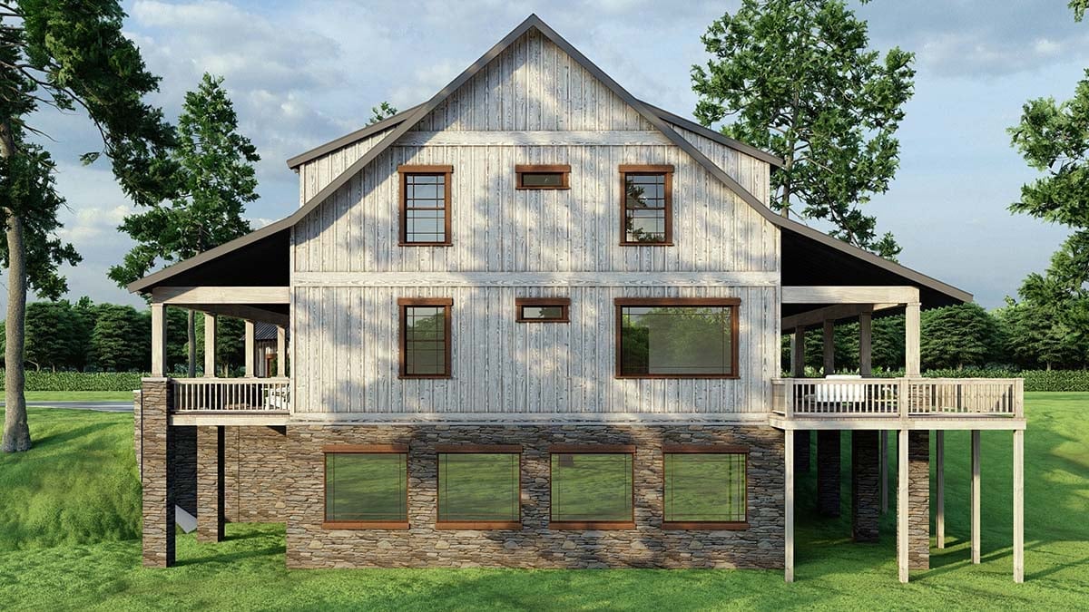 Barndominium, Country, Farmhouse, Southern Plan with 2761 Sq. Ft., 6 Bedrooms, 4 Bathrooms, 2 Car Garage Picture 2