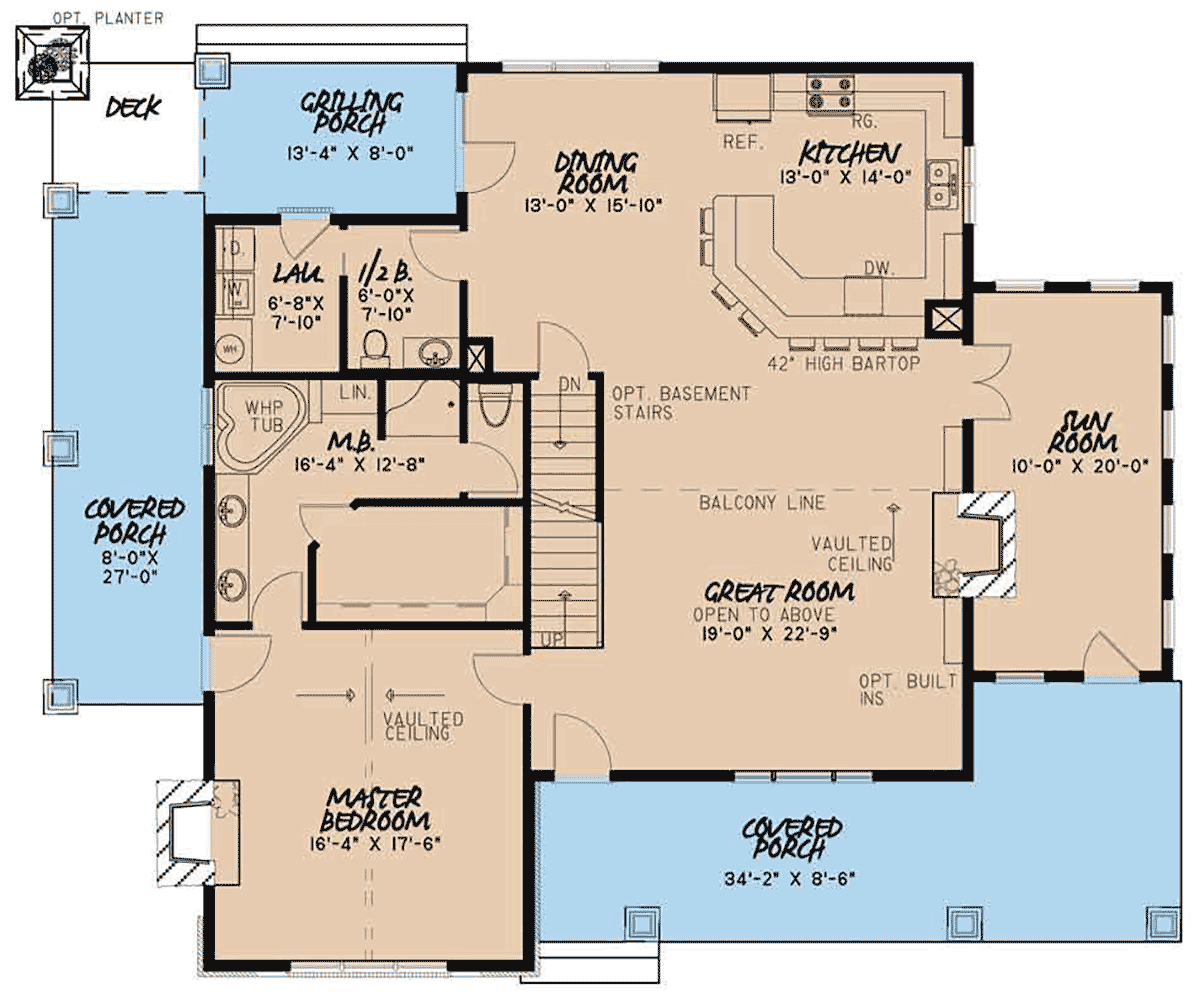 House Plan 82746 Level One