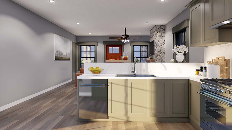 Coastal, Cottage, Country, Southern Plan with 1345 Sq. Ft., 2 Bedrooms, 2 Bathrooms Picture 13