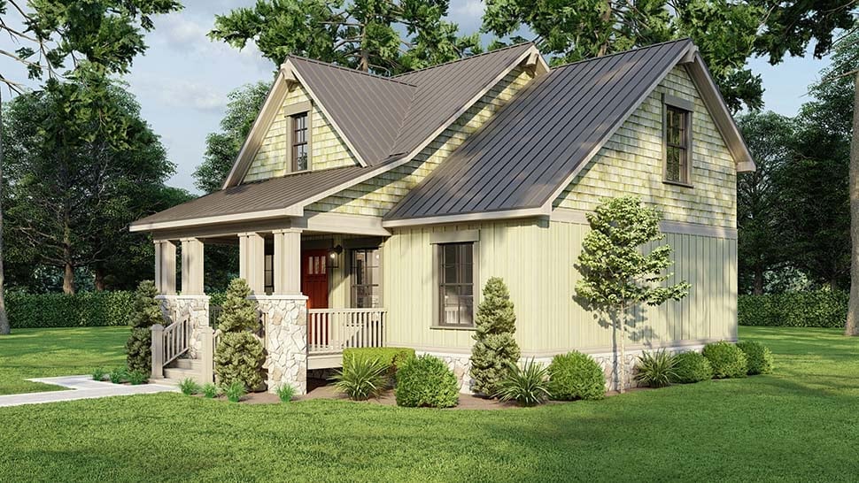Coastal, Cottage, Country, Southern Plan with 1345 Sq. Ft., 2 Bedrooms, 2 Bathrooms Picture 5