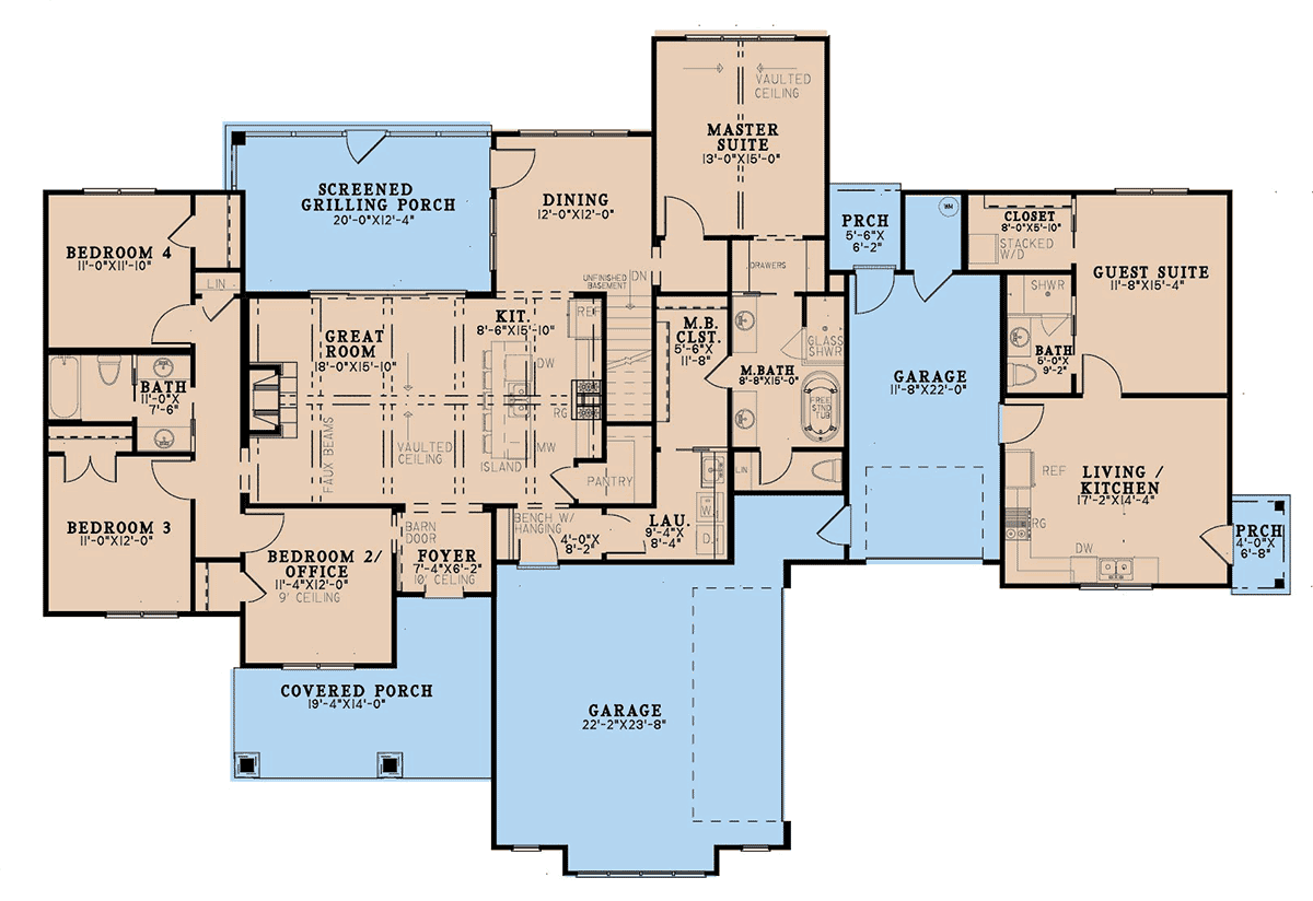 House Plan 82757 Level One