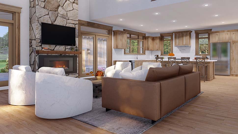 Bungalow, Cabin, Cottage, Country Plan with 2349 Sq. Ft., 3 Bedrooms, 3 Bathrooms, 2 Car Garage Picture 9