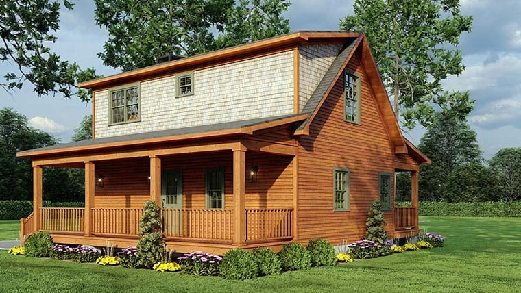 Cabin, Coastal, Country Plan with 1039 Sq. Ft., 2 Bedrooms, 2 Bathrooms Picture 6