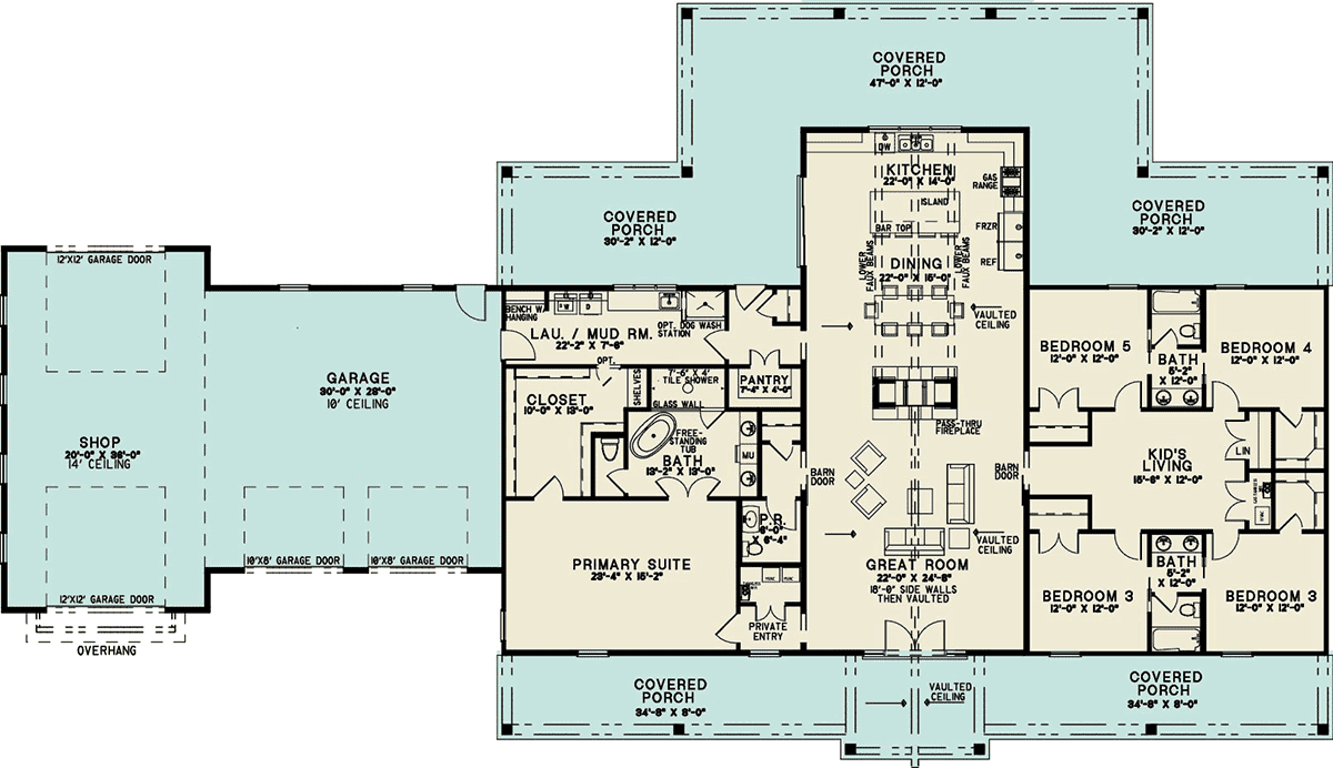 House Plan 82787 Level One